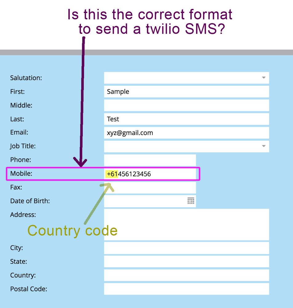 phone number format is this correct twilio.jpg