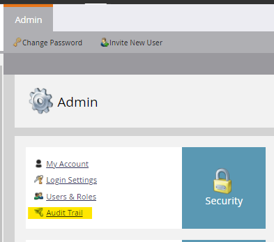 Admin > Audit Trail to track user changes