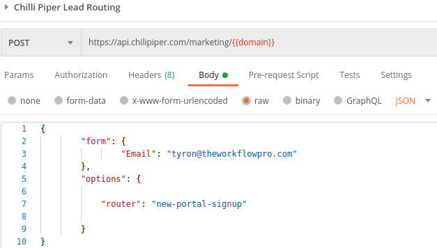 Chili Piper Routing with Postman