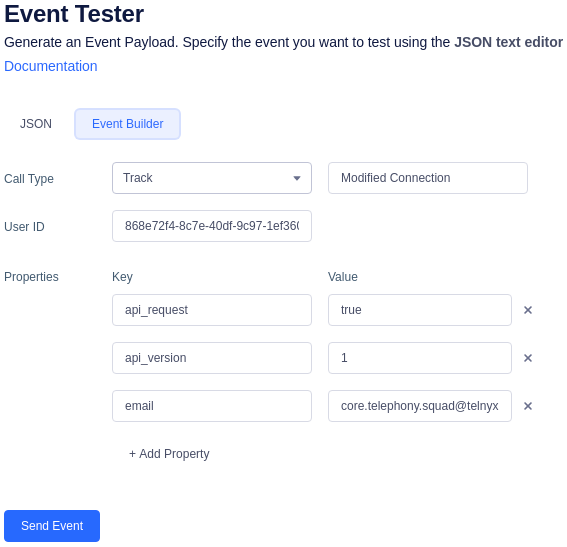 Segment Event Tester Builder