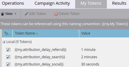 Delay tokens for each organic channel