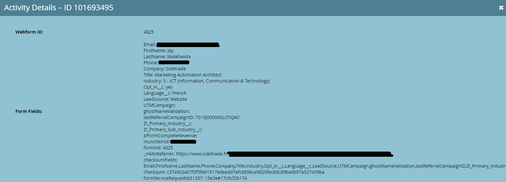 Good Submission with all fields.