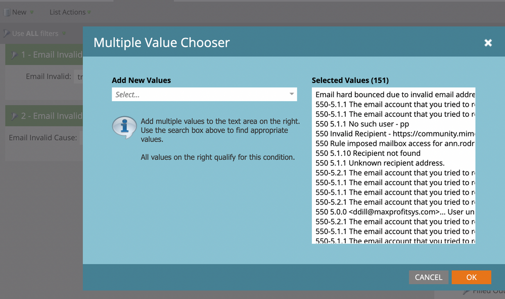 These are just a few of the selected values