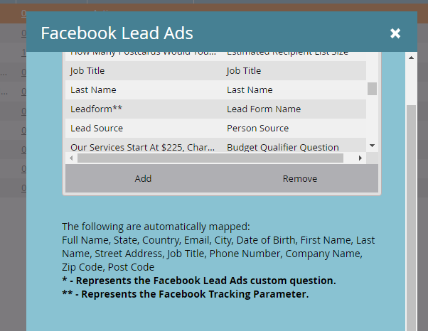 Facebook Lead Ad Forms Integration