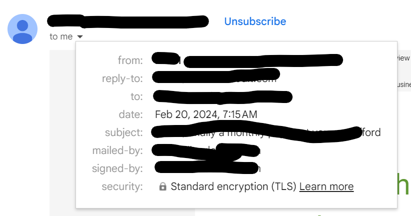 Unsubscribe Link visible, but not on drop down